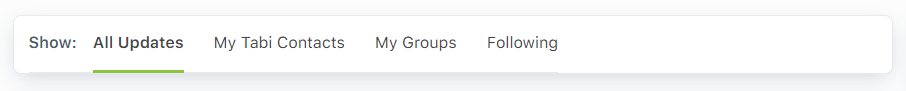 Filter activity feed