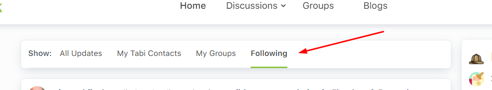Filter by users you are following