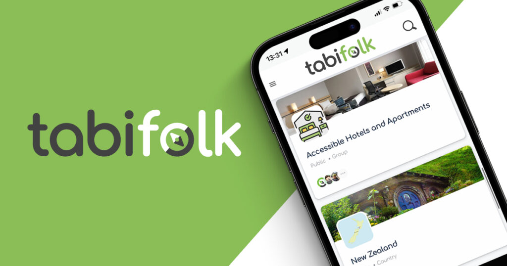 Tabifolk share card for social media. A mobile phone on the right of the image displaying the Tabifolk website over a green and white background with the Tabifolk logo to the left.