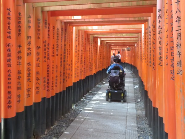Josh Grisdale navigating the torii gates at Fushimi Inari Shrine in Kyoto